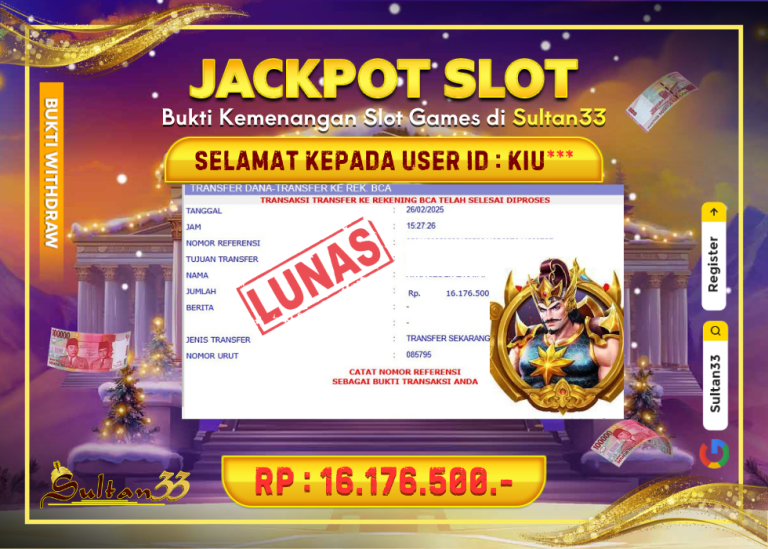 JACKPOT SLOT PRAGMATIC GATES OF GATOT KACA RP.16.176.000,- LUNAS DI SULTAN33!