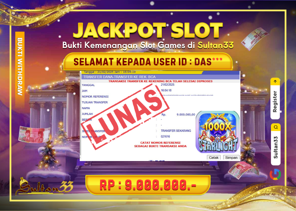JACKPOT SLOT PRAGMATIC STARLIGHT PRINCESS RP.9.000.000,- LUNAS DI SULTAN33!