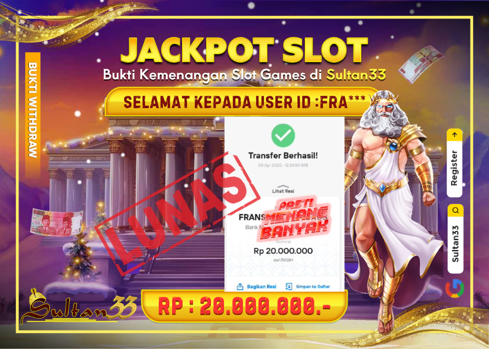 JACKPOT SLOT PRAGMATIC PLAY GATES OF OLYMPUS RP.20.000.000,- LUNAS DI SULTAN33!