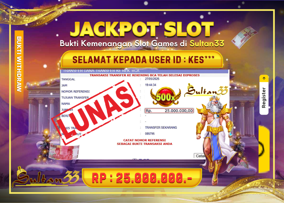 JACKPOT SLOT PRAGMATIC PLAY GATES OF OLYMPUS RP.25.0000.000,- LUNAS DI SULTAN33!