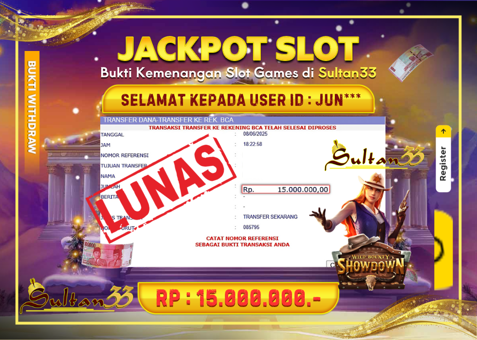 JACKPOT SLOT WILD BOUNTY RP.15.0000.000,- LUNAS DI SULTAN33!