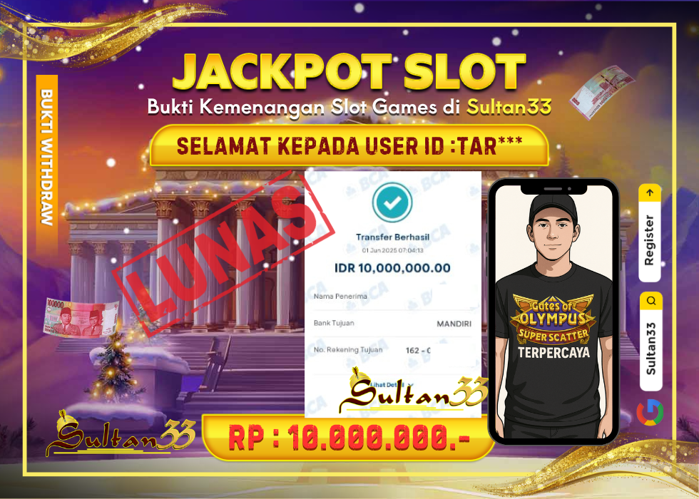 JACKPOT SLOT PRAGMATIC GATES OF OLYMPUS SUPER SCATTER RP.10.0000.000,- LUNAS DI SULTAN33!