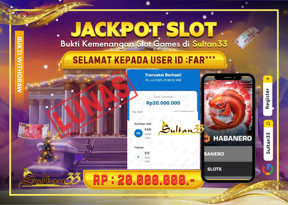 JACKPOT SLOT HABANERO KOI GATE RP.20.000.000,- LUNAS DI SULTAN33!