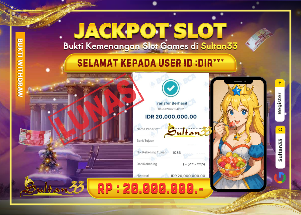 JACKPOT SLOT PRAGMATIC STARLIGHT PRINCESS RP.20.000.000,- LUNAS DI SULTAN33!