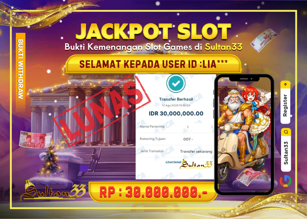 JACKPOT SLOT PRAGMATIC PLAY GATES OF OLYMPUS RP.30.000.000,- LUNAS DI SULTAN33!