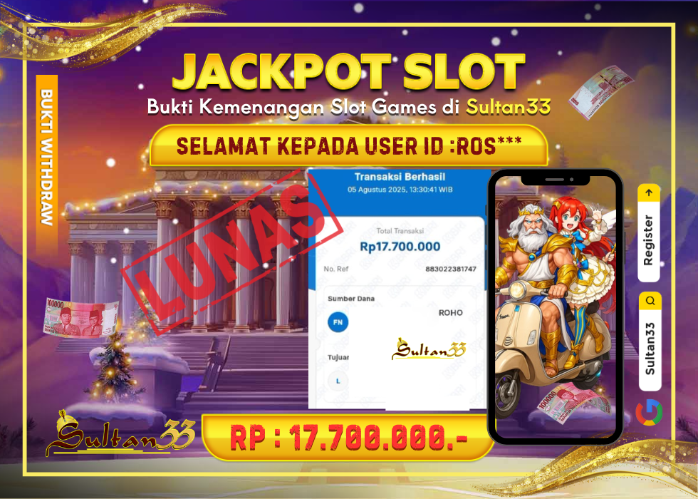 JACKPOT SLOT PRAGMATIC PLAY GATES OF OLYMPUS RP.17.700.000,- LUNAS DI SULTAN33!